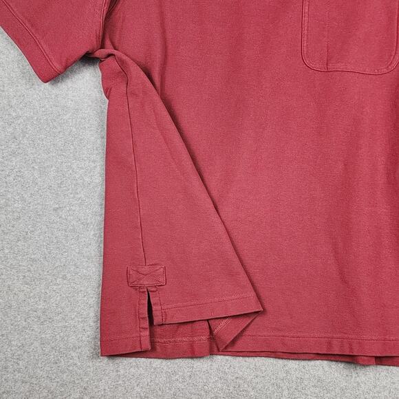 Duluth Trading Men's No Polo Shirt Short Sleeve w Pocket Relaxed Red Lrg Cotton - Picture 4 of 12